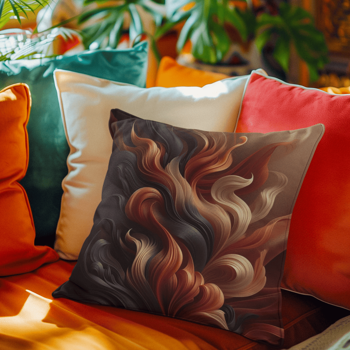 Coussin cosy "Flamme Automnale" - eternelautomne