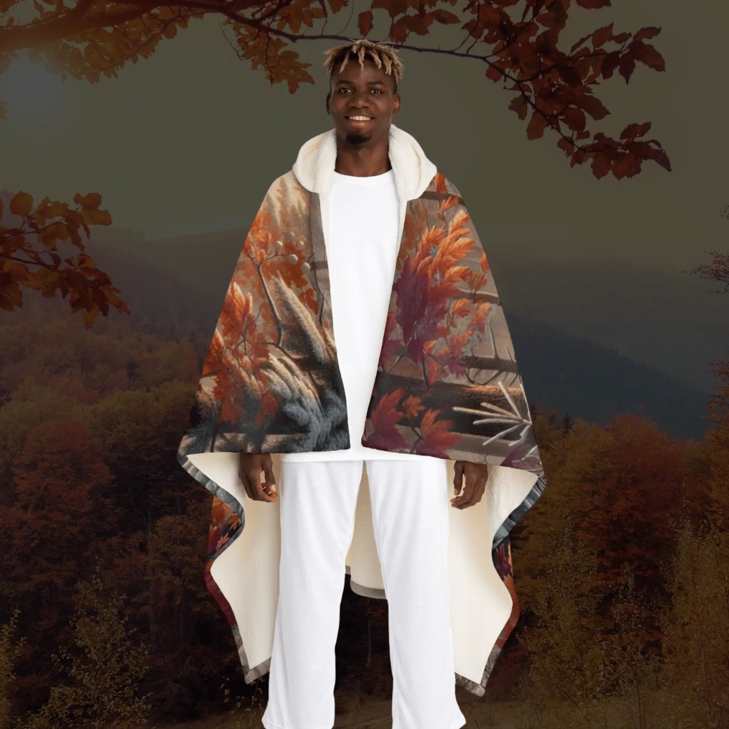 Plaid à capuche "Esprit des Forêts" - eternelautomne