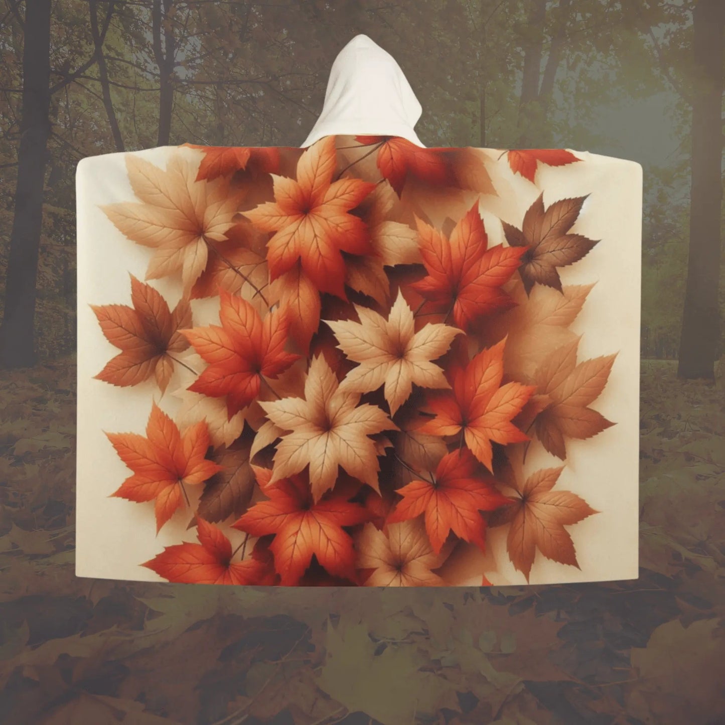 Plaid à capuche "Feuillage d'Automne" - eternelautomne
