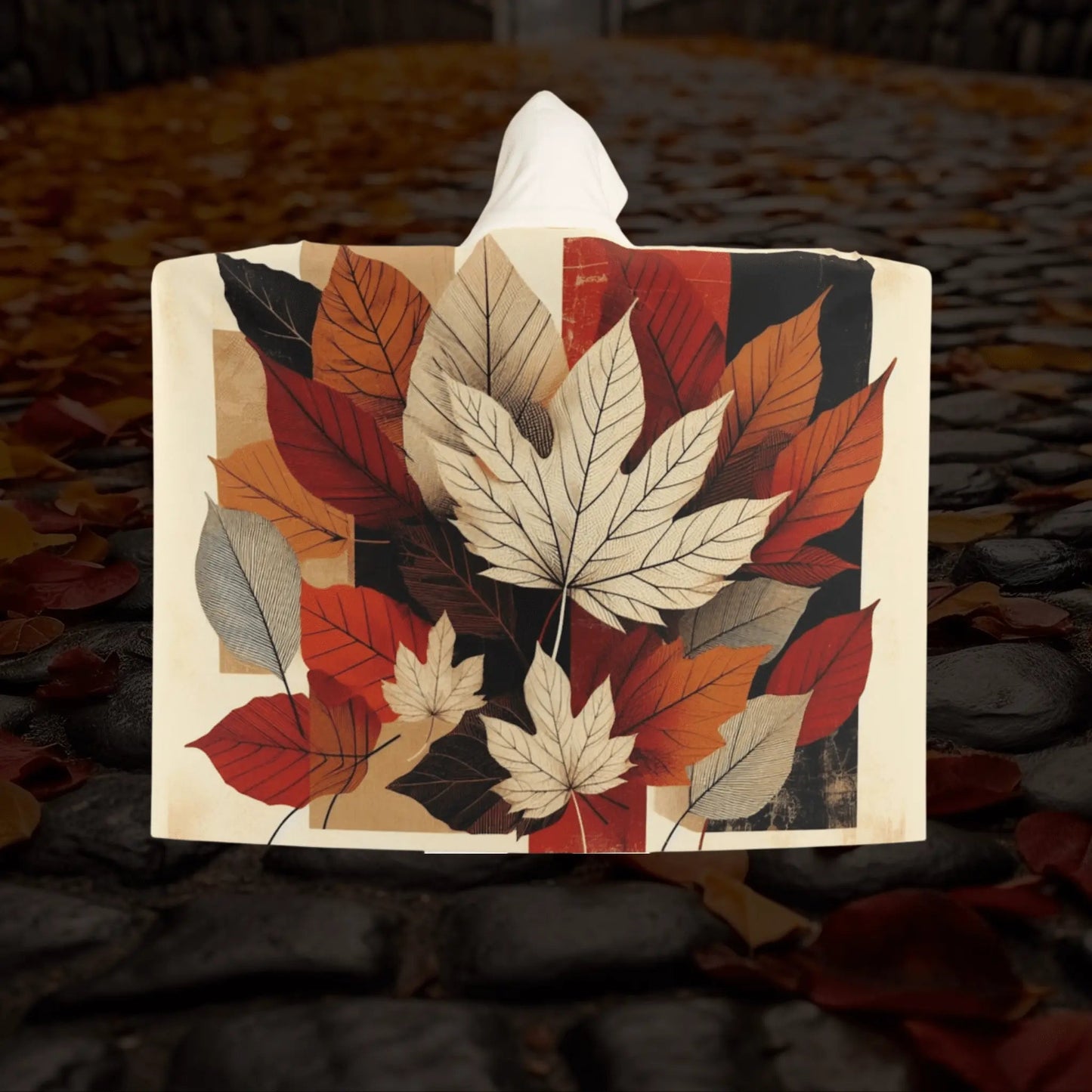 Plaid à capuche "Mosaïque d'Automne" - eternelautomne