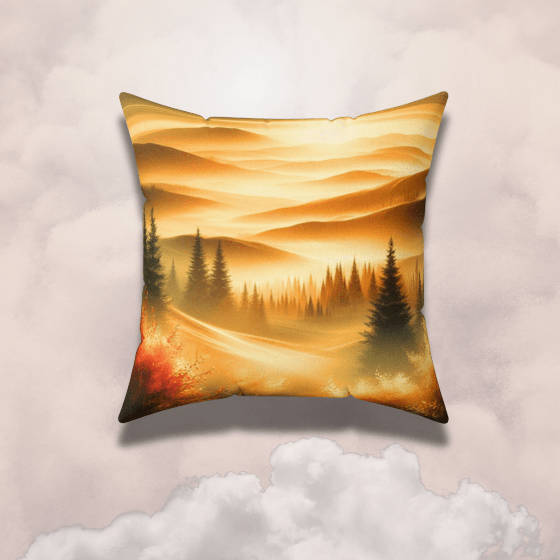 Coussin cosy "Brume Dorée" - eternelautomne