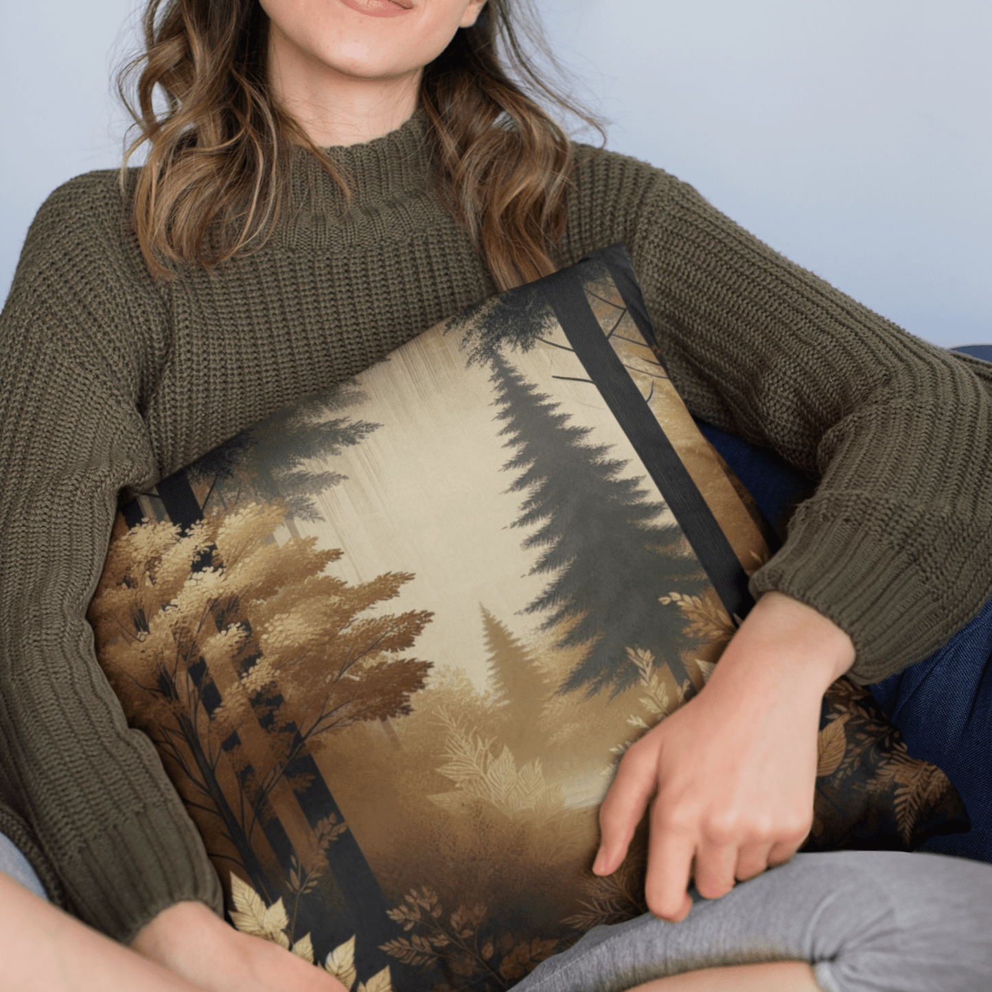 Coussin cosy "Forêt Dorée" - eternelautomne