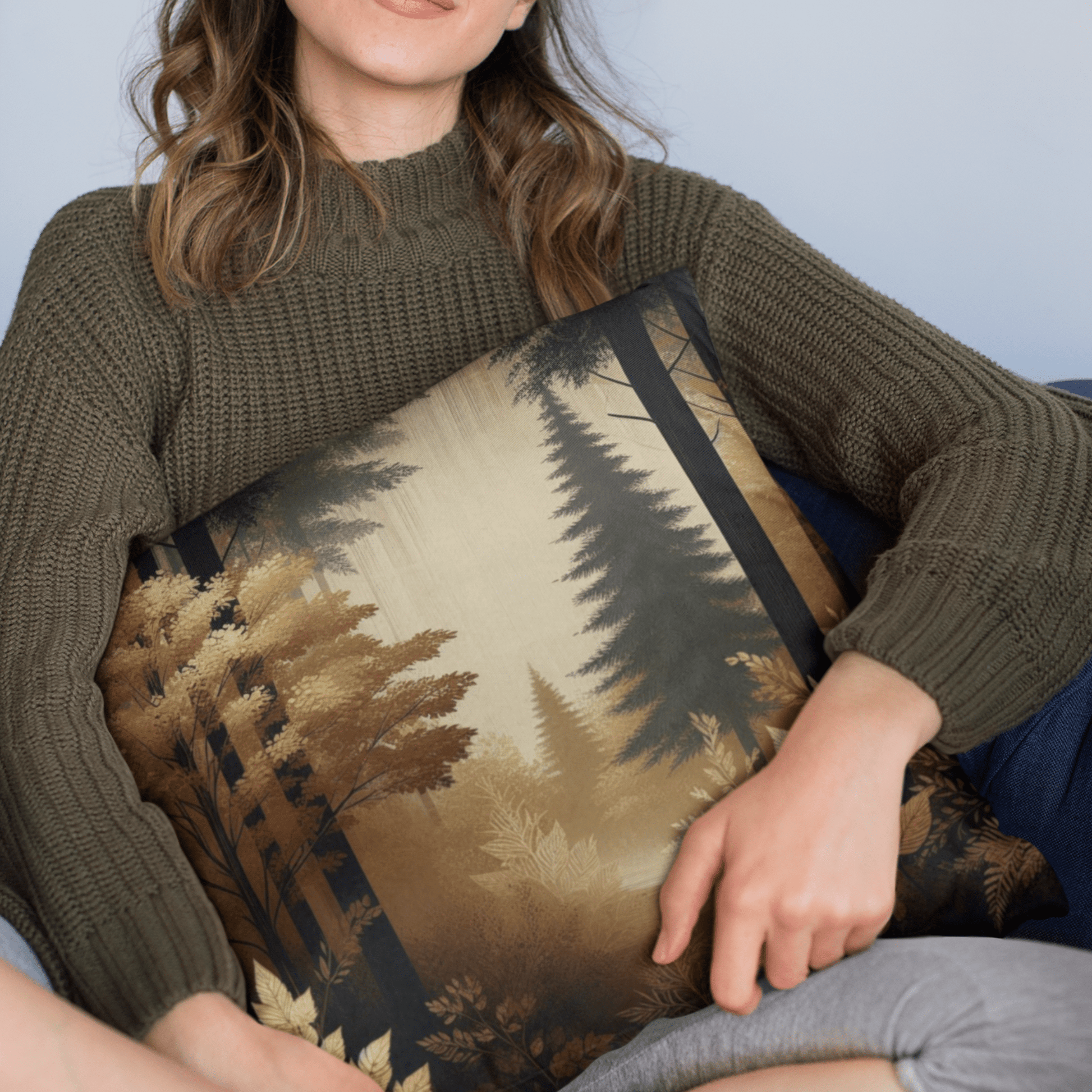 Coussin cosy "Forêt Dorée" - eternelautomne