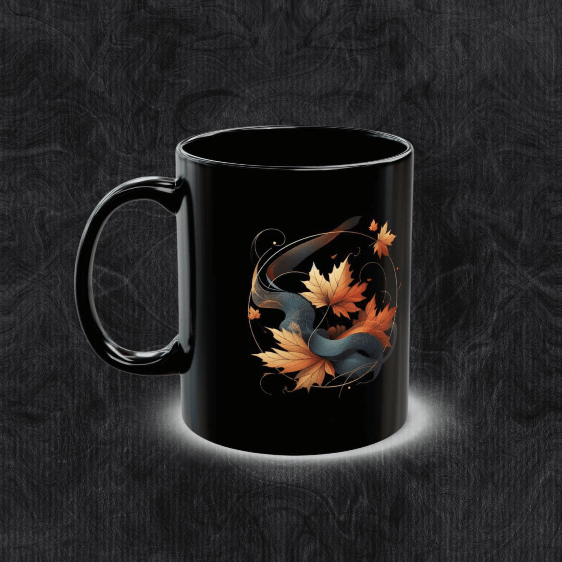 Mug Noir "Feuilles dansantes" - eternelautomne